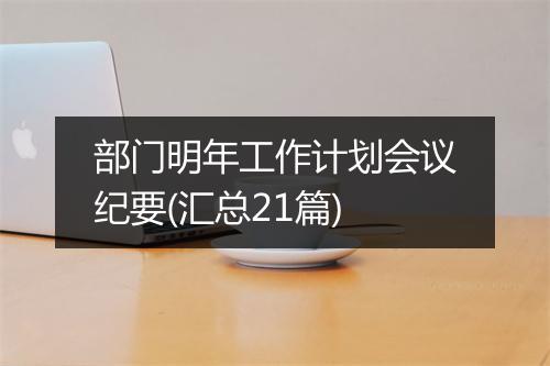 部门明年工作计划会议纪要(汇总21篇)