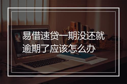 易借速贷一期没还就逾期了应该怎么办