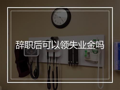 辞职后可以领失业金吗