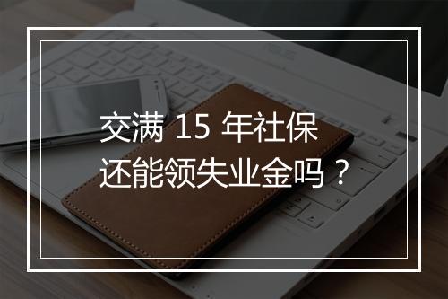 交满 15 年社保还能领失业金吗？