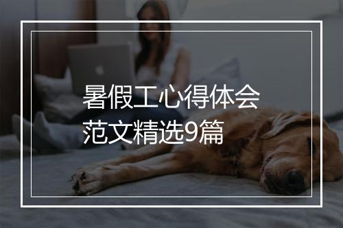 暑假工心得体会范文精选9篇