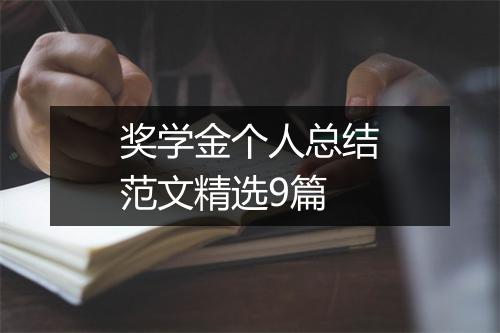 奖学金个人总结范文精选9篇