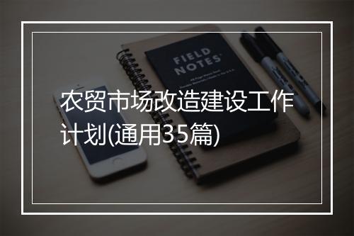 农贸市场改造建设工作计划(通用35篇)
