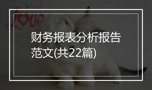 财务报表分析报告范文(共22篇)