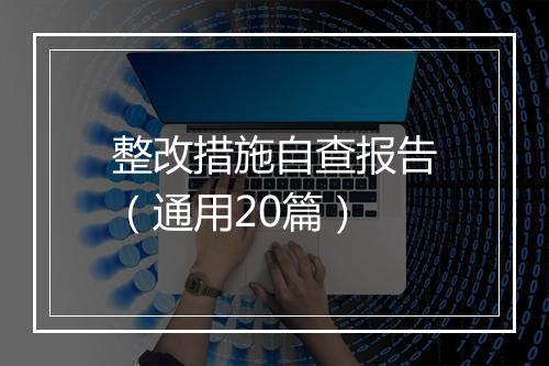 整改措施自查报告（通用20篇）