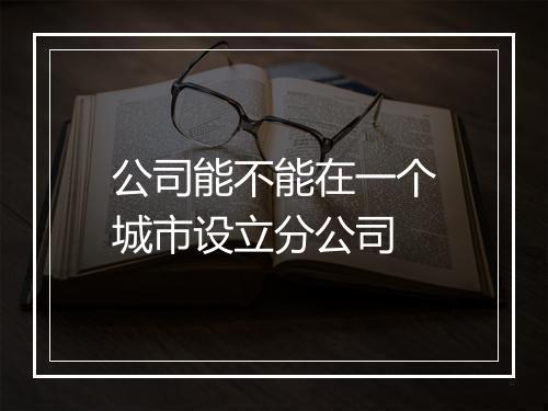 公司能不能在一个城市设立分公司