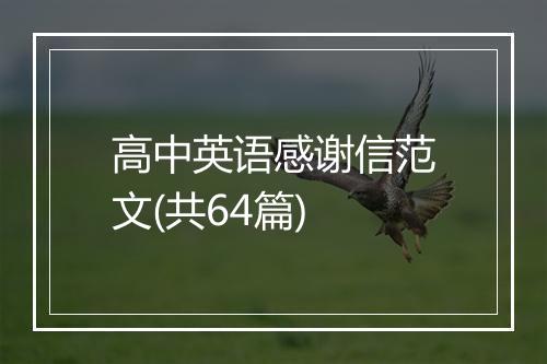 高中英语感谢信范文(共64篇)
