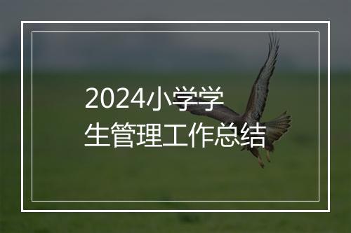 2024小学学生管理工作总结