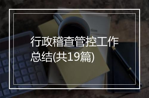 行政稽查管控工作总结(共19篇)