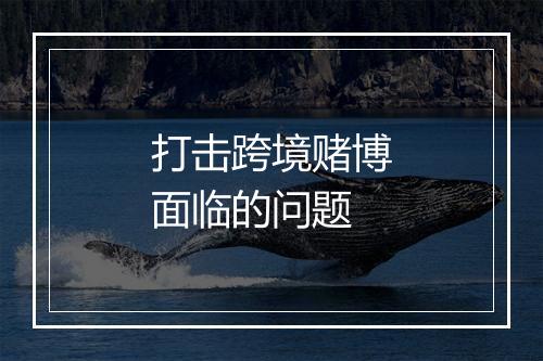 打击跨境赌博面临的问题