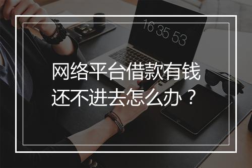 网络平台借款有钱还不进去怎么办？