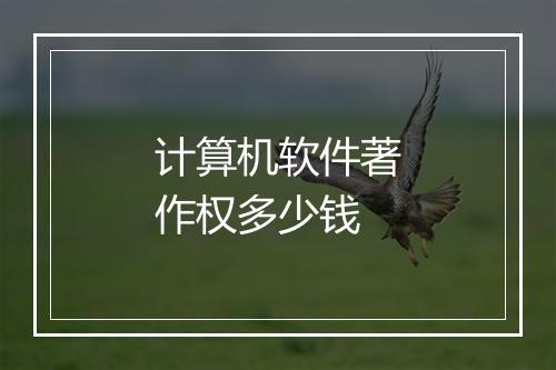 计算机软件著作权多少钱