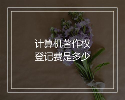 计算机著作权登记费是多少