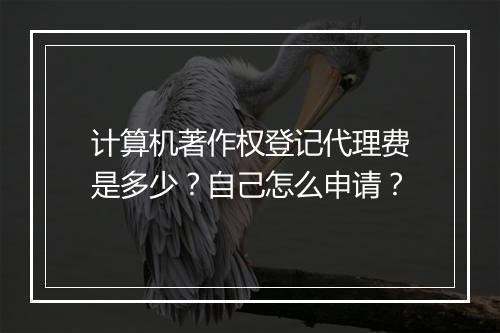 计算机著作权登记代理费是多少？自己怎么申请？