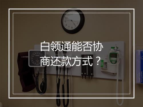 白领通能否协商还款方式？