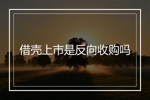 借壳上市是反向收购吗