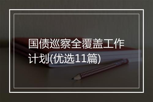 国债巡察全覆盖工作计划(优选11篇)