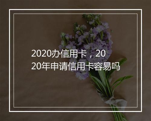 2020办信用卡，2020年申请信用卡容易吗