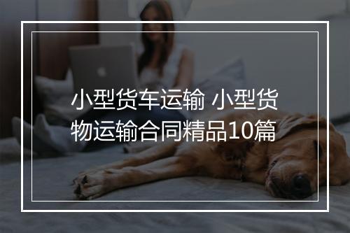 小型货车运输 小型货物运输合同精品10篇