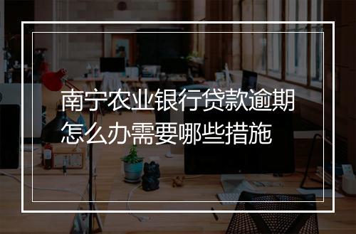 南宁农业银行贷款逾期怎么办需要哪些措施