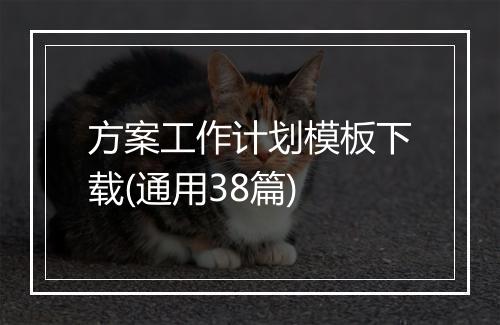 方案工作计划模板下载(通用38篇)