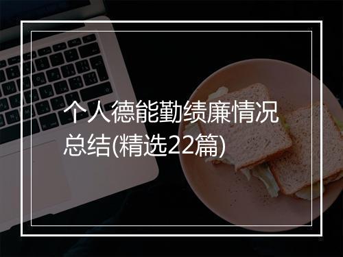 个人德能勤绩廉情况总结(精选22篇)