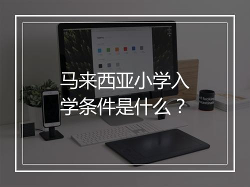 马来西亚小学入学条件是什么？