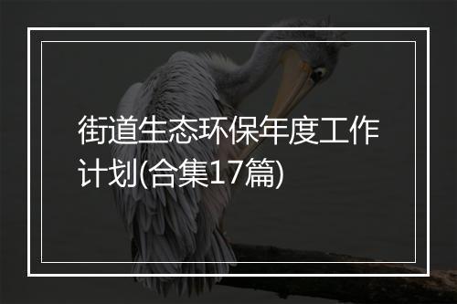 街道生态环保年度工作计划(合集17篇)