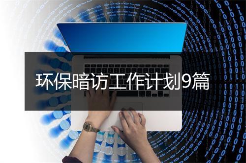 环保暗访工作计划9篇