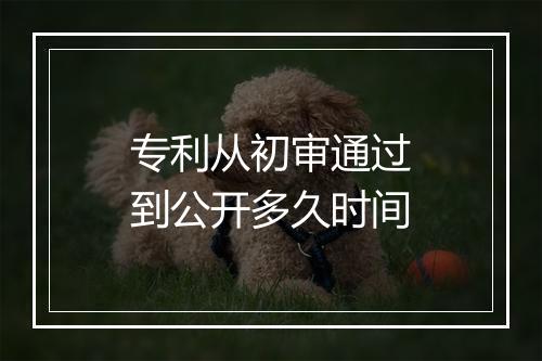 专利从初审通过到公开多久时间