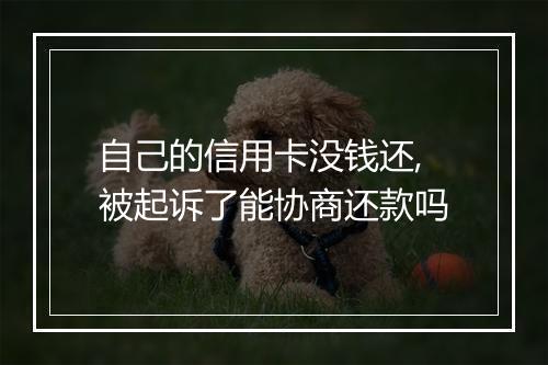 自己的信用卡没钱还,被起诉了能协商还款吗