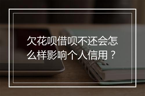 欠花呗借呗不还会怎么样影响个人信用？