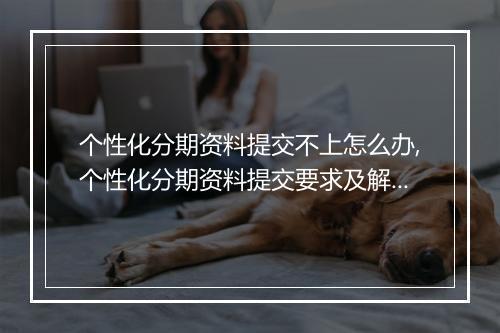 个性化分期资料提交不上怎么办,个性化分期资料提交要求及解决方法