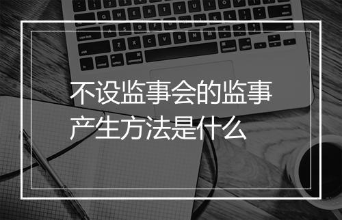 不设监事会的监事产生方法是什么