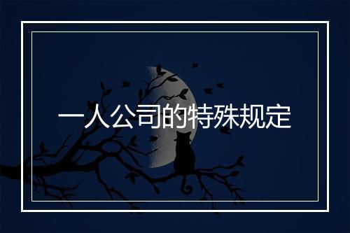 一人公司的特殊规定