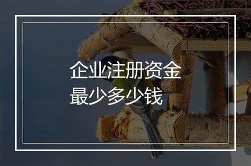 企业注册资金最少多少钱