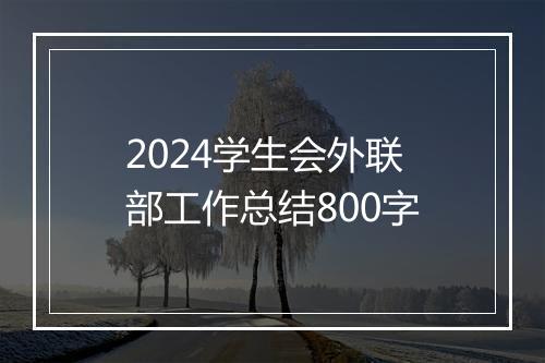 2024学生会外联部工作总结800字