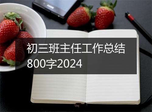 初三班主任工作总结800字2024