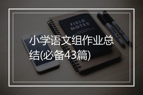 小学语文组作业总结(必备43篇)