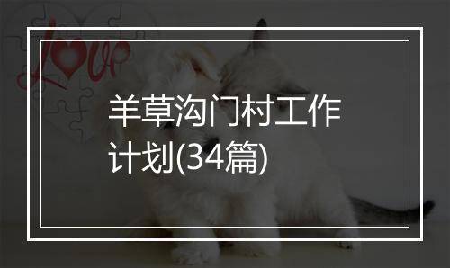 羊草沟门村工作计划(34篇)