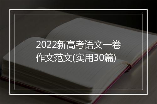 2022新高考语文一卷作文范文(实用30篇)