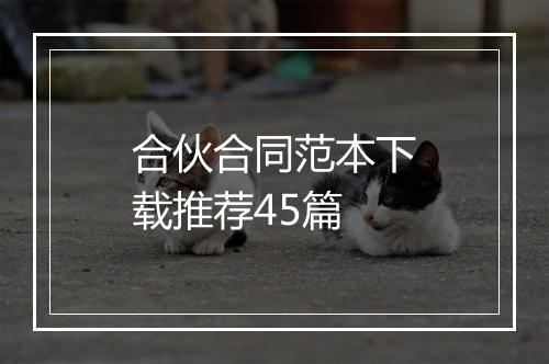 合伙合同范本下载推荐45篇
