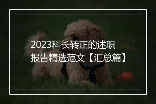 2023科长转正的述职报告精选范文【汇总篇】