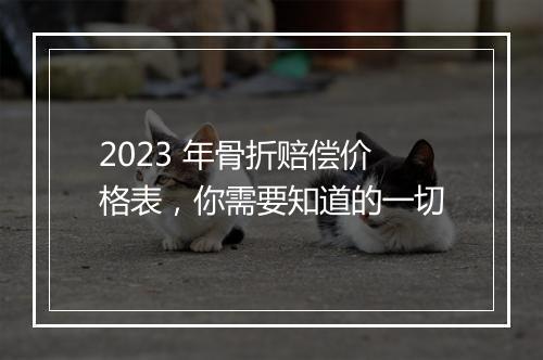2023 年骨折赔偿价格表，你需要知道的一切