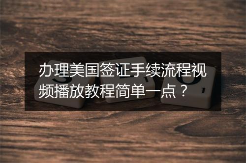 办理美国签证手续流程视频播放教程简单一点？