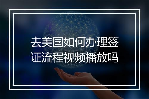 去美国如何办理签证流程视频播放吗