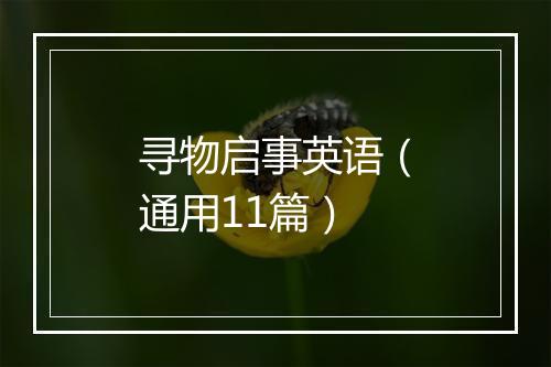 寻物启事英语（通用11篇）