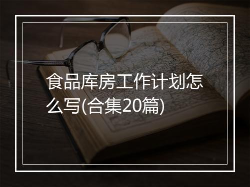 食品库房工作计划怎么写(合集20篇)