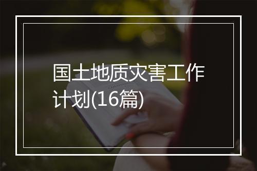 国土地质灾害工作计划(16篇)