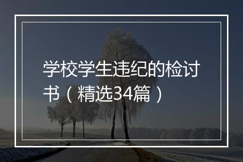 学校学生违纪的检讨书（精选34篇）